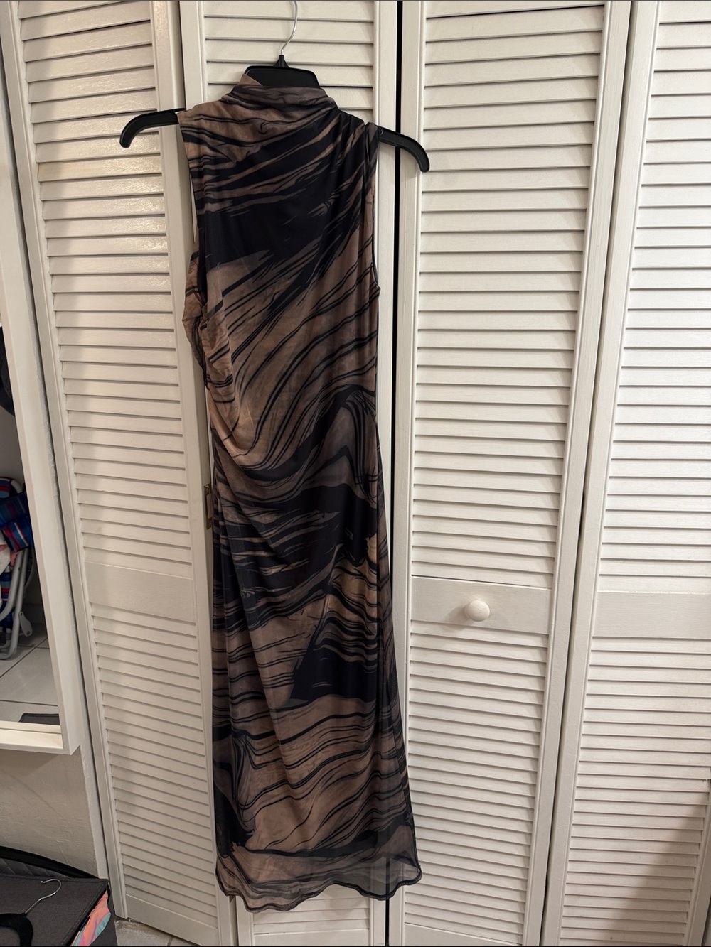 House of Harlow 1960 Brown & Black Marble-Print Maxi Dress